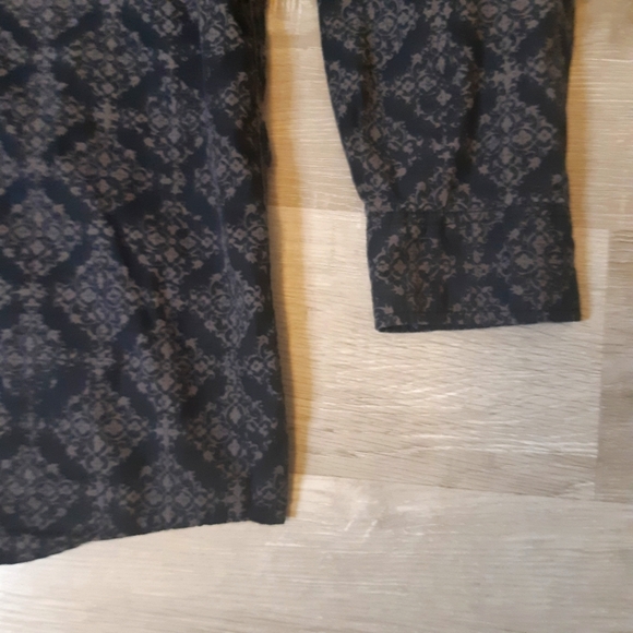 Mervyns Profile XXL black grey batique print cotton button up pocketed shirt - Picture 6 of 11